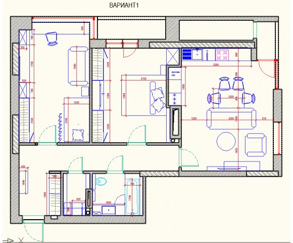 Дизайн проект квартиры 80м² в Киеве