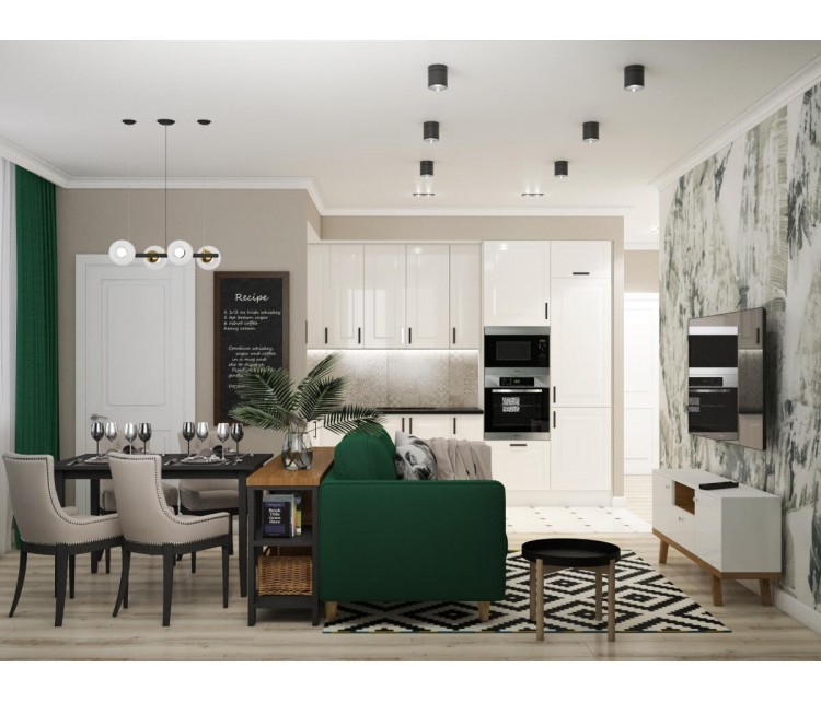 Дизайн проект квартири 62м² в Києві, Дизайн студия © AbiStyle