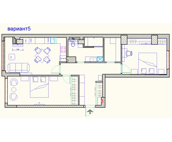 Дизайн проект квартиры 75м² ЖК Gloria Park
