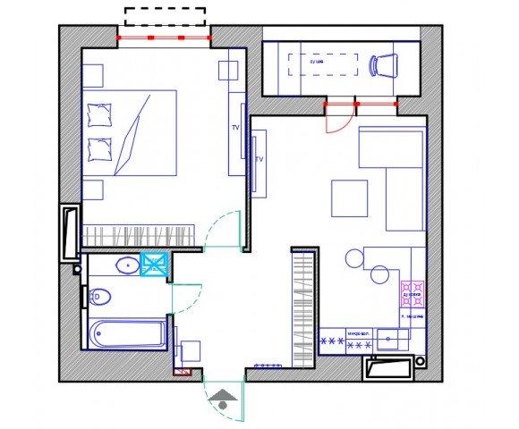 Дизайн проект квартири 54м² ЖК Святобора
