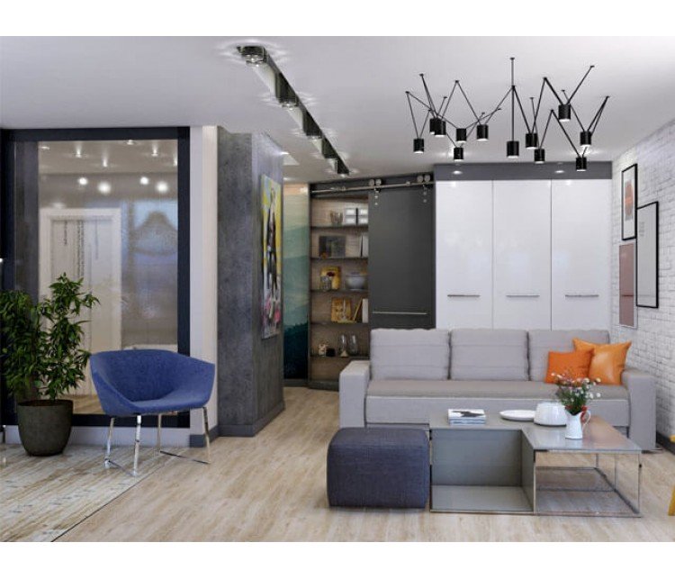 Дизайн проект квартиры 52м² ЖК 4 Сезона, Дизайн студия © AbiStyle