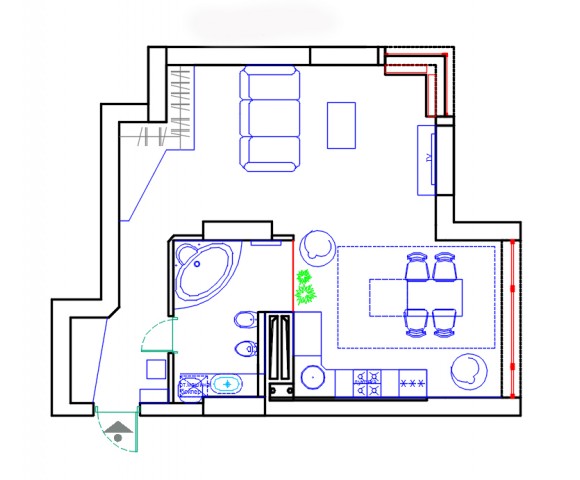 Дизайн проект квартиры 52м² ЖК 4 Сезона