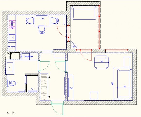 Дизайн проект квартири 50м² р Вишневе