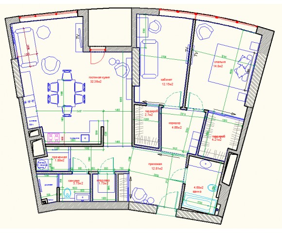 Дизайн проект квартири 108м² ЖК Busov Hill