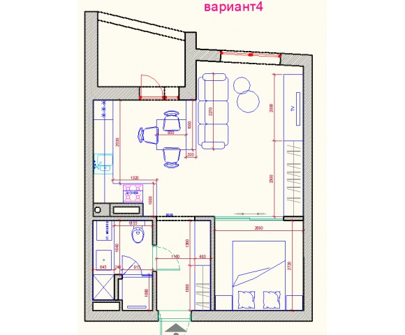 Дизайн проект квартири 43м² ЖК Obolon SKY